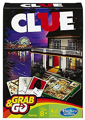 Hasbro Clue Grab & Go Board Game, Compact, Ages 8+