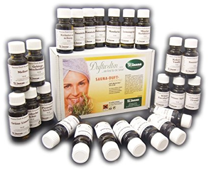 FVLFIL EB-Onlinehandel Box Saunaaufguss 24 x 15ml - Duftbox Saunaduft Saunazubehör Set Duftset
