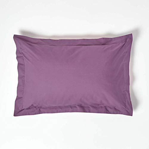 HOMESCAPES Purple Grape Pure Egyptian Cotton Oxford Pillowcase Standard Size 200 TC 400 Thread Count Percale Equivalent Pillow Case