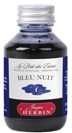 Jacques Herbin Fountain Pen Ink 100Ml Bleu Nuit by