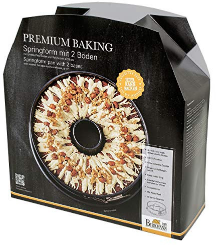 Birkmann, Premium Baking, Springform mit 2 Böden, Ø 28 cm, aus Karbonstahl, beste Antihaftbeschichtung, mit Edelstahlverschluss, PFOA-frei, hohe Materialstärke, mit extra hohem Rand; Höhe 9 cm, 882041