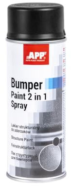 APP Bumper Paint 2 en 1 Spray – Peinture pare-chocs | Bombe peinture plastique exterieur, moulures latérales, coques de rétroviseurs, etc. | 400 ml | Noir satiné