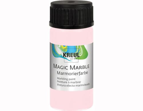 KREUL 73234 - Magic Marble Marmorierfarbe Matt, 20 ml Glas in Mademoiselle Rosé, matte Tauchmarmorierfarbe für zufällige Musterungen und einzigartige Farbeffekte
