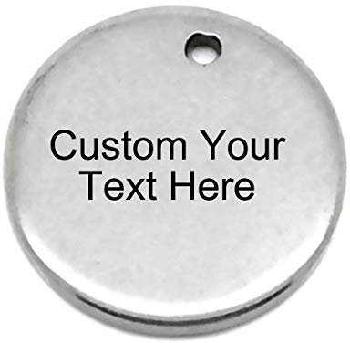 Runde Charm-Anhänger aus Edelstahl, personalisierbar, Durchmesser 8 mm/10 mm/20 mm/30 mm, 50 Stück, Silber/Gold