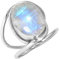 Jeweloporium Weiß Echt Mondstein 925 Silber Ringe für Frauen mit Stein Cocktail Silber Ringe Größe 60(19.1) Valentinstag - Geschenk viktorianisch Schmuck