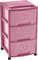 Tour de rangement enfant 3 tiroirs – plastique Rose – avec roulettes – design ludique – Hauteur 67 cm – Fabriqué en France - Idéal pour Chambre et Salle de Jeux - M home by Mazzei Mondex