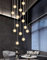 H.W.S LED Pendelleuchte Glas Kristall Hängeleuchte Lüster Dekoratives Kronleuchter Modern Pendellampe für Villa Treppe Wohzimmer Esszimmer Schlafzimmer Innenleuchte(14-Flamming, Rectangular)