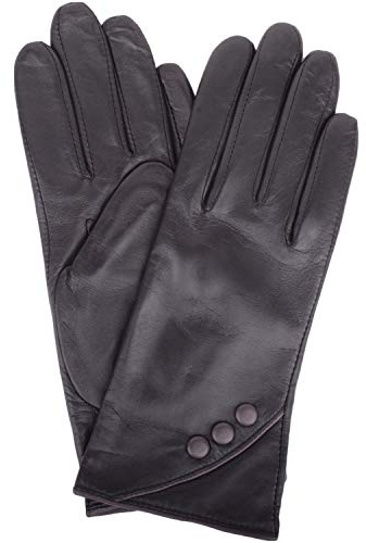 SNUGRUGS Womens Soft Leather Stylish Winter Glove/Gloves with Button Design