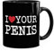 MoonWorks® Kaffee-Tasse Spruch I love my Penis/Pimmel Boobs I love your Boobs/Penis Bürotasse lustige ironische Kaffeebecher I love your Penis schwarz unisize