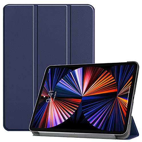 Lobwerk Schutzhülle für Apple iPad Pro 12.9 2021 5. Generation 12.9 Zoll Slim Case Etui mit Standfunktion und Auto Sleep/Wake Funktion Blau