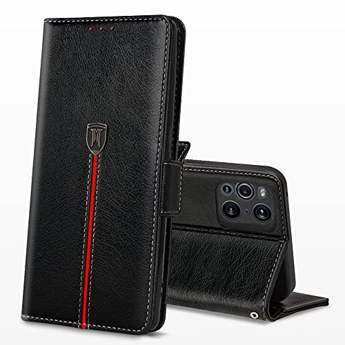 Coque pour Find X3 Pro 5G /Oppo Find X3, Rabat Portefeuille Cuir Etui, Slim TPU Silicone Bumper Magnétique Housse, Porte Cartes avec Support Cover, Antichoc Case pour Find X3 Pro 5G / Find X3 Noir
