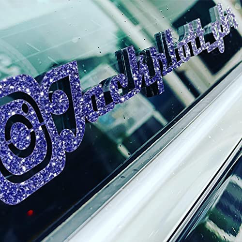3D Instagram, set di 2 pezzi in acrilico per veicoli, PC, barche, moto ecc. (blu glitter)