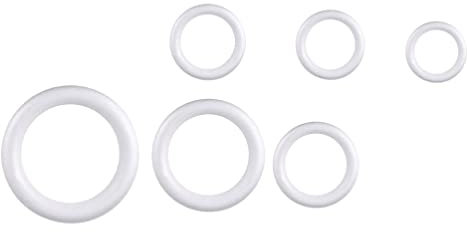 Angoily 6 Stücke Styropor Ringe Weihnachten Styropor Formen Polystyrol Figuren DIY Adventskranz Türkranz Weihnachtskranz Tannenkranz Winterkranz Dekokranz Basteln Fensterkranz Weihnachtsdeko 30CM