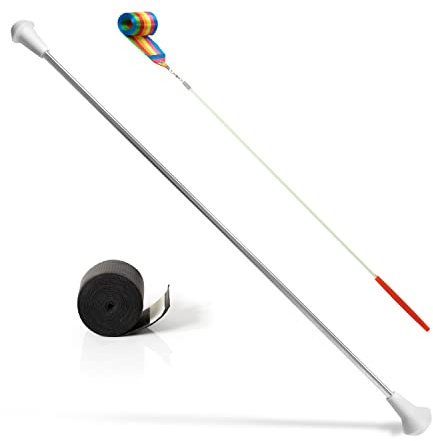 Josimgalo 26 Zoll Twirling Taktstock - Edelstahl-Schaftstange für leichteres Gefühl, ideal für Anfänger, komplett mit Tanzband und Griffband