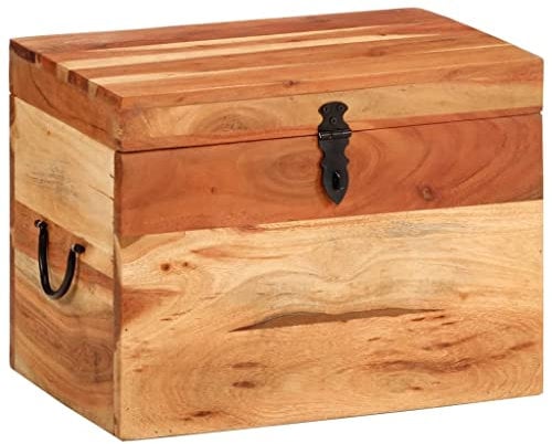 vidaXL Aufbewahrungsbox 39x28x31 cm Massivholz Akazie, Werkzeugkasten, Werkzeugkoffer, Box, Lagerbox, Aufbewahrungsbox mit Deckel, Aufbewahrungskiste