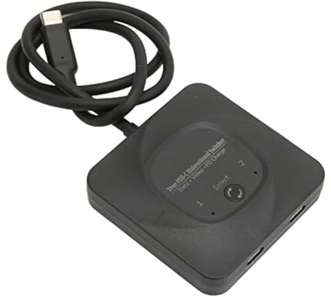 Annadue Selector de Interruptor USB C, 2 en 1 Salida 8K 60Hz HD USB3.1 Cen2 Tipo C Divisor de Conmutador Bidireccional para Computadoras, Compatible con Carga Rápida PD100W