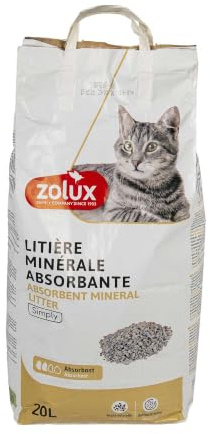 Zolux - Pure Cat Mineral Katzenstreu, saugfähig, mit Duft, 20 Liter