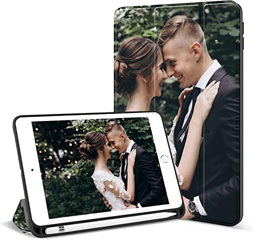 Sunrive Coque personnalisée Compatible avec iPad Mini 5. Generation 7.9 2019/iPad Mini 4 2015,conçu avec Un Support à Trois Volets,Personnalisable avec Votre Propre,Photo,Texte,DIY Housse PU Cuir