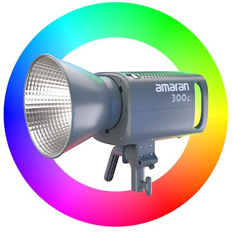 Amaran 300c (RGB, 300Watt) - Kontinuierliches Punktlicht-LED-Licht, Videomonolicht, Vollfarbe für Fotografen, Studio - Bluetooth 5.0 Mesh, Standard-Bowens-Montage, Grünen-Magenta-Anpassung
