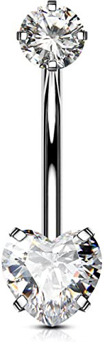 OUFER Body Piercing Bauchnabelpiercing Titan Belly Piercing 14mm Extra Lang 14G Bauchnabelpiercing Schmuck Navel Belly Bar Navel Piercing Jewellery Nabelpiercing