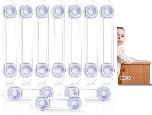 Schubladensicherung Baby - Kindersicherung Schrank - 10 Stück - Kindersicherung - Schranksicherung Baby - Schranksicherung Für Schrank und Schubladen Zum Kleben Ohne Bohren Für Baby und Kind