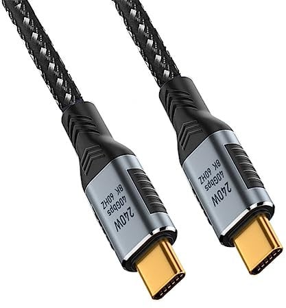NFHK Cable USB-C 240W USB4 40Gbps USB3.1 100W 8K @60Hz 5K USB4.0 compatible con Thunderbolt3/4 20CM