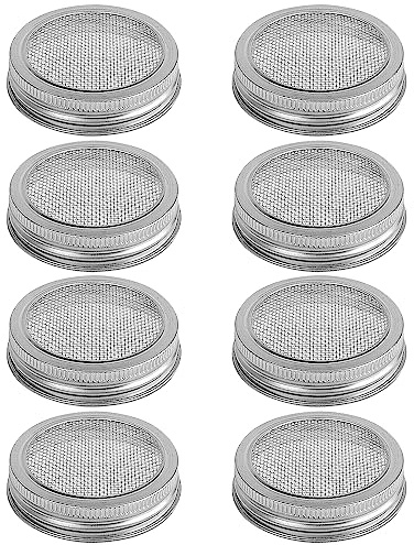 Sieb Deckel für Einmachglas Sprossen Keimgerät, 86mm Edelstahl Sprossenglas Deckel Kit für Sprossen wie Broccoli, Luzerne, Bohnen (86mm - 8pcs)