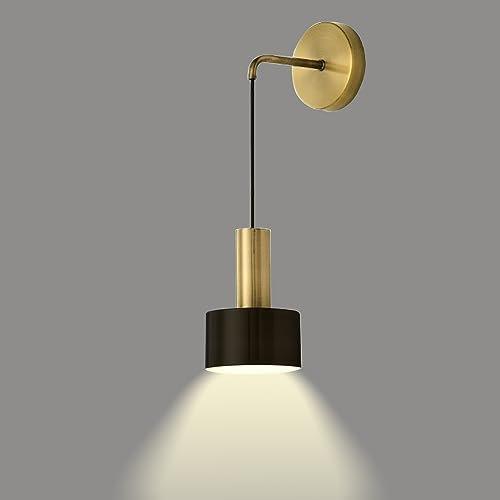 ANKBOY Applique Led Avec Interrupteur à Tirette Lampe à Suspension RéGlable Murale Luminaire E27 Applique Fer Rétro De Lecture De Chevet Pour éclairage Décoratif Intérieur (Ampoules Incluses)