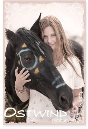 Spreadshirt Ostwind Aufbruch nach Ora Mika und ihr Pferd Poster 60x90 cm, One size, Weiß