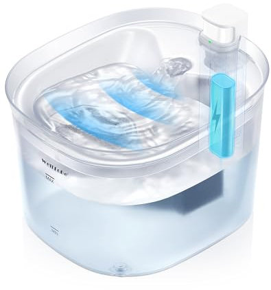 WellToBe Fuente para Gatos a Pilas, 2,5 L Bebedero Gatos Automatico con Sensor de Movimiento, Fuente de Agua para Gatos Sin Cable con Bomba Ultra Silenciosa,Fuente de Agua para Mascotas, Sin BPA
