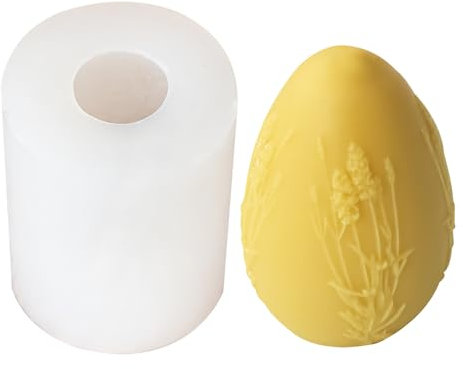 Ostereier Silikonformen Gießformen, Silikonform Ostern, Ostereier Kerzenformen zum Gießen, 3D Ostereier Giessform Silikon, Gießform Ostern Kerzenform für DIY Kerzen, Handwerk, Gips (C)