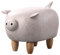 Tierfußhocker Niedrige Hocker - Schweine-Fußhocker mit Holzbeinen für Schlafzimmer & Wohnzimmer - Kunstleder Sofahessel