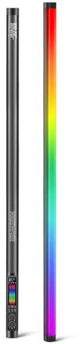 NEEWER TL120C RGB Tube Light, 42W Full Color RGBWW Photography LED Video Light Wand Stick with APP/2.4G/DMX Control, 7 Pixel Effects/18 Scenes, 2500K-10000K CRI97+ TLCI98+, 6000mAh Battery