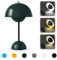 Flowerpot Tischlampe, LED Akku Tischlampe Kabellos, 3000k-6000k Moderne Aufladbar Touch Dimmbar Nachttischlampe mit 3 Helligkeitsmodi, Pilzlampen Lamp für Schlafzimmer, Wohnzimmer, Büro (Grün)