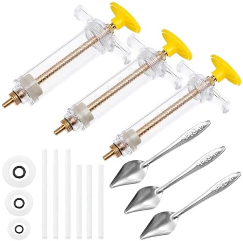 Sarini 3 Pcs Hand Baby Birds Feeding Syringe Feeding Tubes, 3 Pcs Feeding Spoon, 6 Pcs Curved Gavage Tubes, for Pet Baby Bird Parrot Feed Milk and Medicine (20ml, 10ml, 50ml)