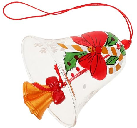 Sosoport Weihnachtswindspiel Aus Glas Handgefertigter Dekorativer Windgong Für Garten Terrasse Und Wohnzimmer Entspannende Klänge Für Weihnachtszeit Transparentes Design Mit Farbenfrohen