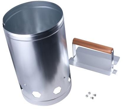 TIOMIOSEA Grillkohleanzünder Anzündkamin BBQ Grillanzünder Grillkamin,Grillstarte,Anzündkamin,Kohlestarter Kohleanzünder Grillanzünder mit Holzgriff,Grillkohleanzünder für Kamin, Grills