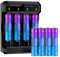Rechargeable AAA Lithium Batteries, High Capacity 1100mWh, 2H Fast Charge, with 4-Slot LCD Charger, 8 Pack Triple A Rechargeable, 1600 Cycles for Radios, Controllers, Cameras, Toys