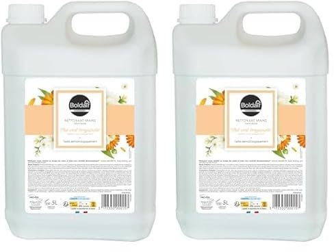 BOLDAIR- Nettoyant mains the vert bergamote- Formule nettoyante, Hydratante et adoucissante- 5L- Fabrication Française (Lot de 2)