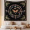 Zodight Gelb Schmetterling Wandteppiche Mondphasen Tapestry, Pflanzen Blumen Wandtuch Boho Wandbehang für Wohnzimmer Tabelle Zimmer Schlafzimmer