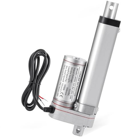 TINMAGI Actionneur à Mouvement Linéaire 100mm 1000N, Verin Électrique Cylindre 12v, Moteur de Poussée pour Médical, Voiture, Ascenseur Etc