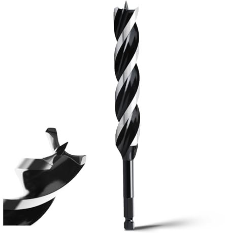 24x230mm Holzbohrer Holzschlangenbohrer für Weichholz, Hartholz mit Zentrierspitze und E 9.5 Schaft