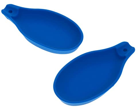 GRIRIW 2pcs Silicone Spoon Holder Heat-Resistant Kitchen Utensil Rests for Spoons Spatulas and Cutlery Food-Grade Silicone for Cooking and Serving