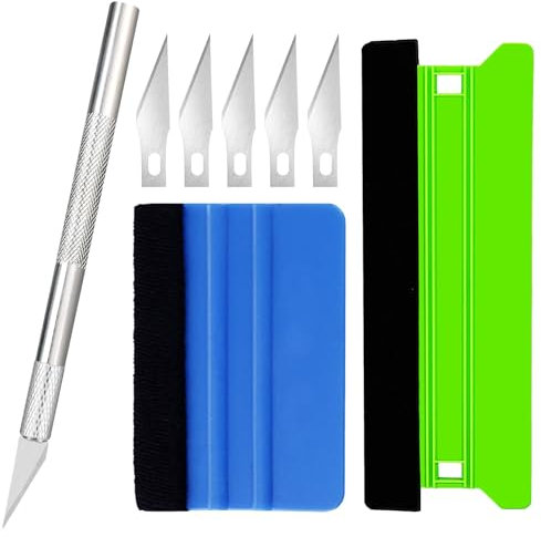 Car Vinyl Wrap Tool kit, 8 Pcs Window Film Install Tools Wallpaper Smoothing Tool Kit Wrap Squeegee Wallpaper Smoothing Tool Vinyl Trimming Tool for Installing Auto Wraps and Car Stickers