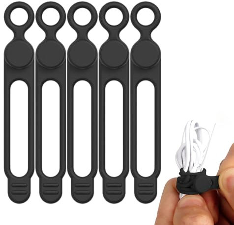 Kabelbekämpfungsbindungen - Elastizitätskabelbänder, Draht -Organizer -Schleifen, Silikonkabel -Kabel -Wrap -Halter, Wiederverwendbare Ordnungsgemäße Befestigungsbänder, Einstellbare Drahtclips | Kabe