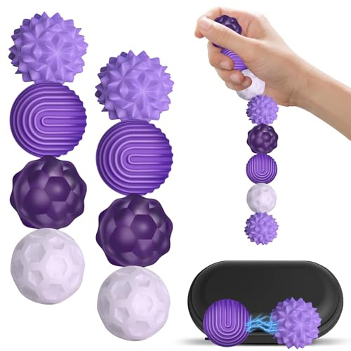 8 Stück Magnetische Fidget Toys, Magnetkugeln Stressball Silikon, Magnetkugeln Stressball Silikon Sensorik Spielzeug für Stress für Angst Stressabbau, Haptische Dekompression