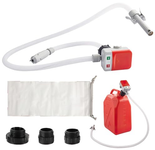 Saker Tool Pompe de transfert de carburant, pompe diesel, pompe de transfert automatique de carburant avec arrêt automatique, avec 3 adaptateurs, 9,08 l/min, alimentée par batterie/USB, avec tuyaux