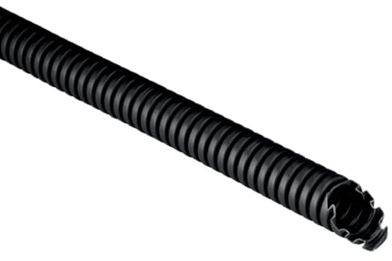 Tubo corrugato in PVC, diametro 20 mm, matassa 10 metri, nero, Made in Italy, autoestinguente, resistente al calore e allo schiacciamento, antiurto, guaina flessibile protettiva, impianto elettrico