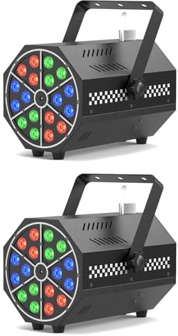 Nebelmaschine Mini,18 LED RGB Effektlicht Rauchmaschine,800W Smoke Machine mit Auto Cycle Funktion und kabelloser Fernbedienung,geeignet für Disco Party,HochzeitHalloween,Weihnachten