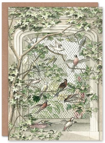Artery8 Aert Schouman Art Card Aviary with Fourteen Birds